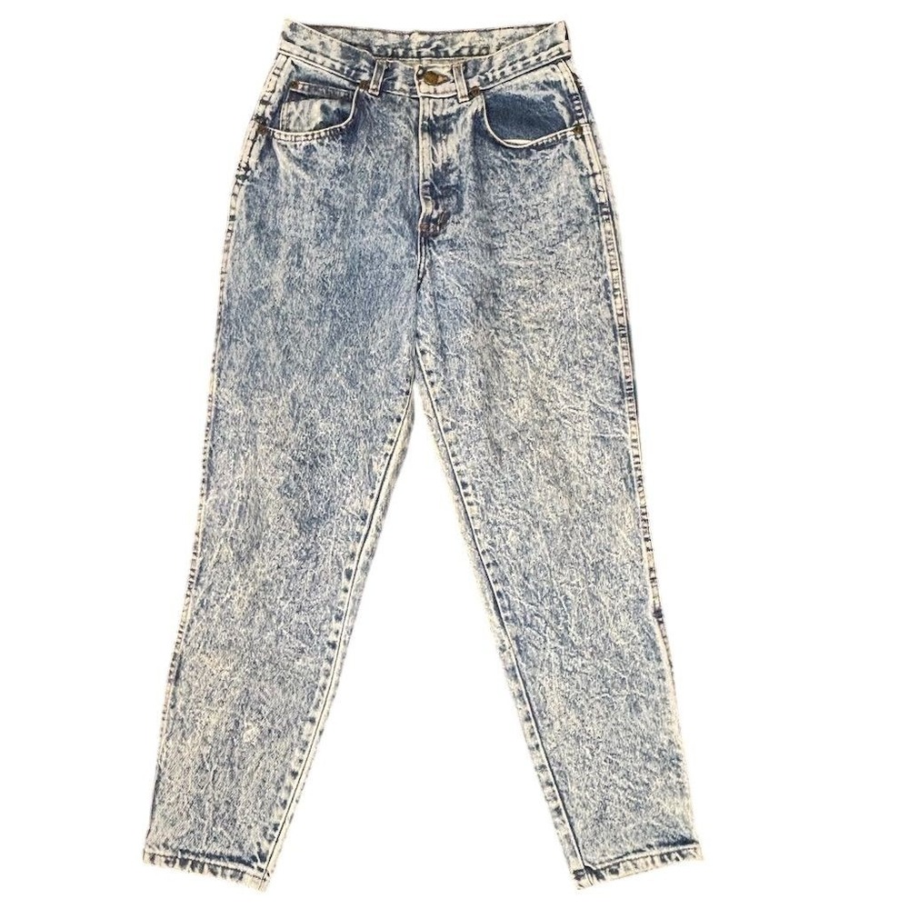 Bonjour‎ Women's Acid Wash High Rise Jeans Size 10 Petite Blue Vintage